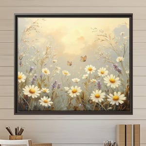 Daisy Canvas Print: Modern Farmhouse Floral Wall Art