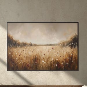 Wildflower Canvas Print: Rustic Botanical Wall Art, Modern Floral Design