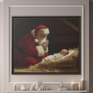 Nativity Scene Canvas Print: Religious Christmas Wall Art