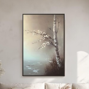Cherry Blossom Canvas Art: Japanese Oriental Wall Decor, Framed Print