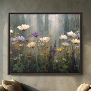Wildflower Canvas Print: Rustic Botanical Wall Art, Modern Home Decor