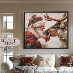 Santa Claus Canvas Print Vintage Father Christmas Canvas Print Traditional Santa Claus Holiday Home Decor Santa Wall Art Christmas Fine Art
