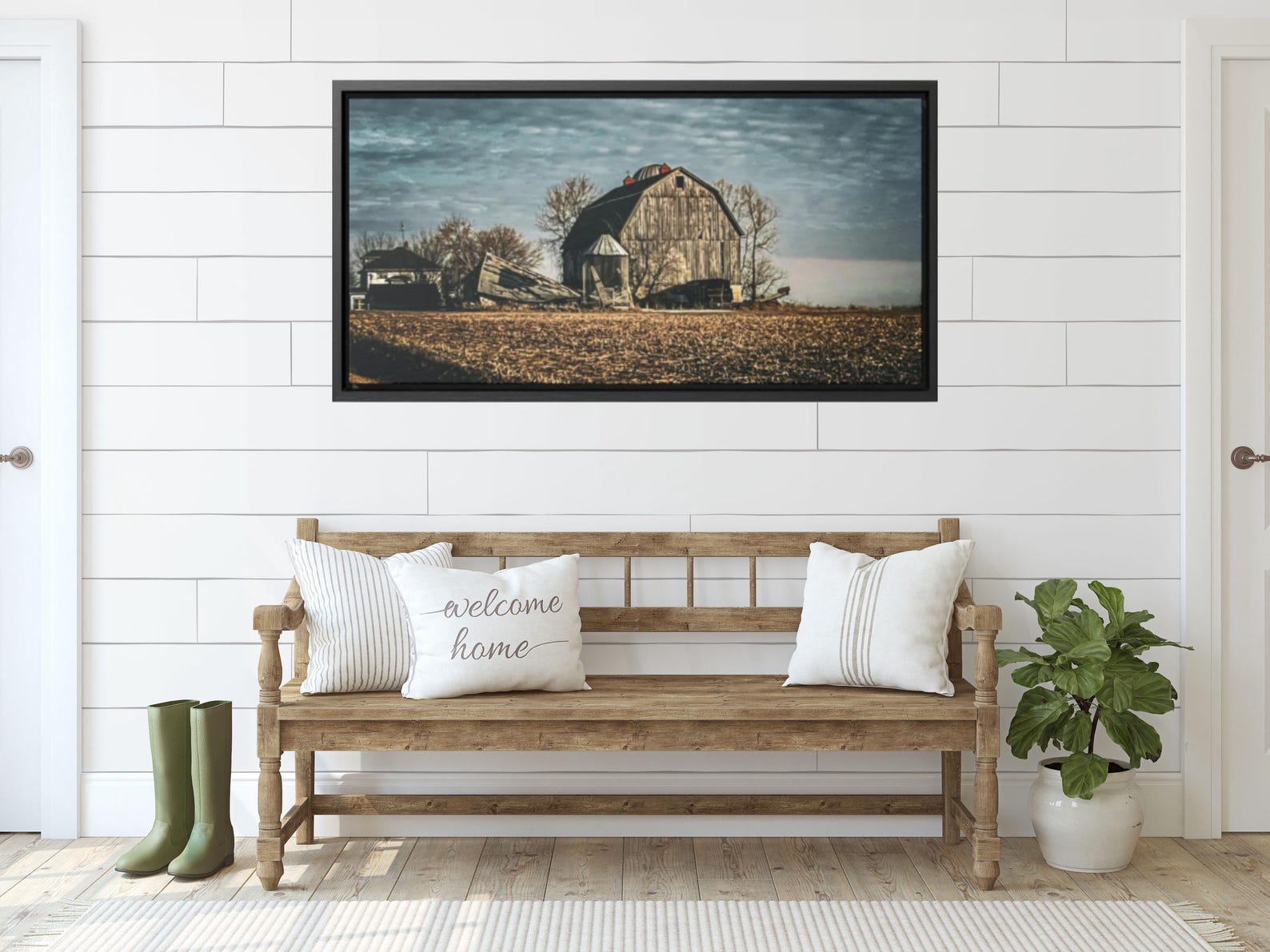 Rustic Barn Print Wall Décor Farm Print Vintage Farming Framed Canvas ...
