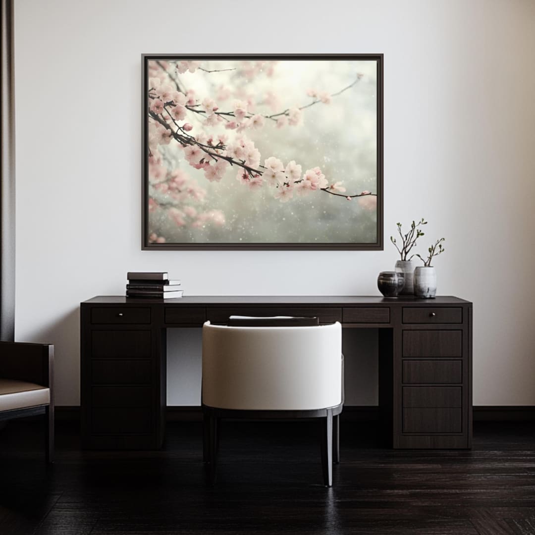 Cherry Blossom Canvas Print: Framed Japanese Floral Wall Art - Etsy