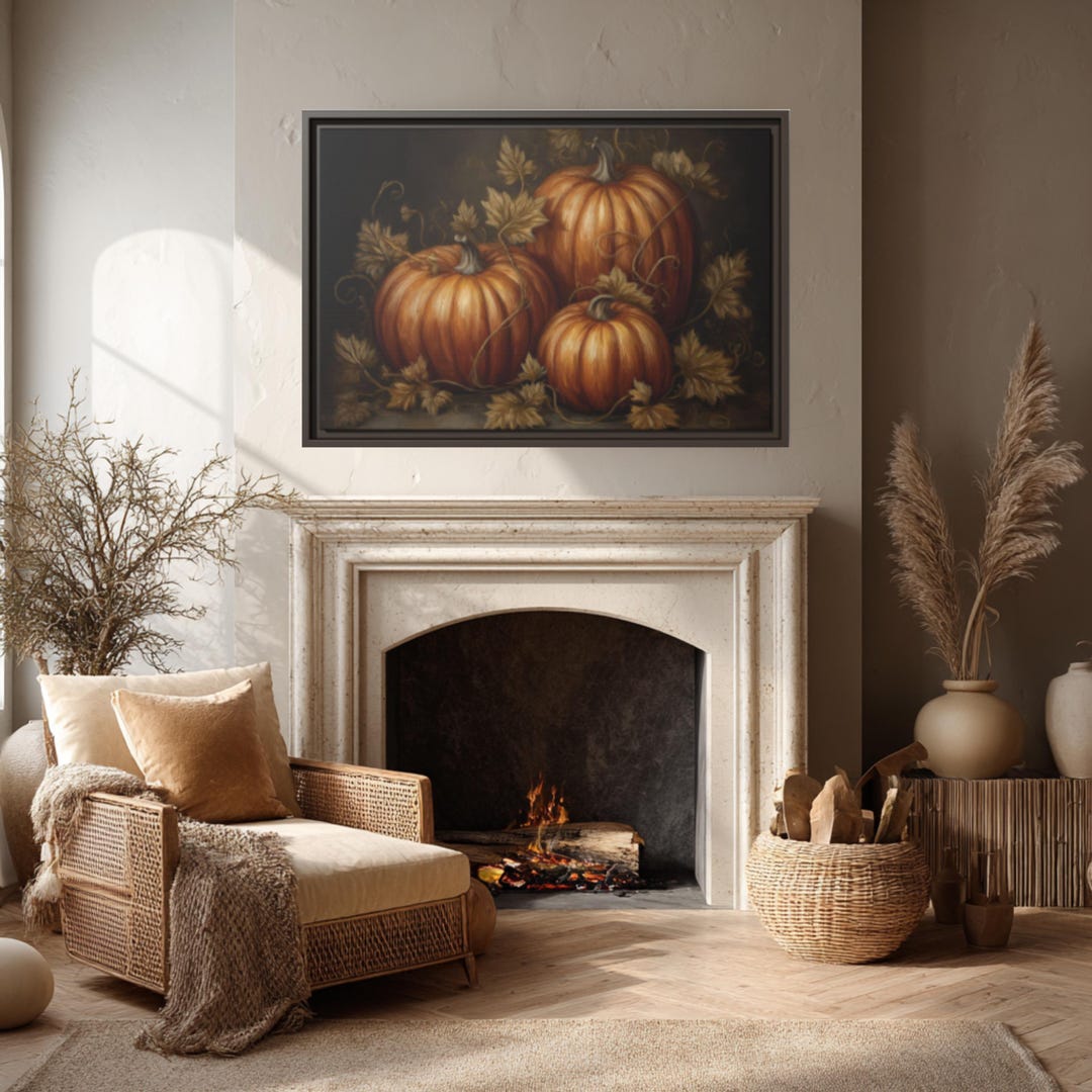 Rustic Farmhouse Fall Canvas Art: Pumpkin Harvest Home Decor - Etsy