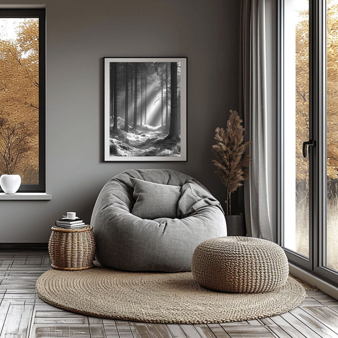 Black and White Landscape Wall Décor Black and White Print Black and