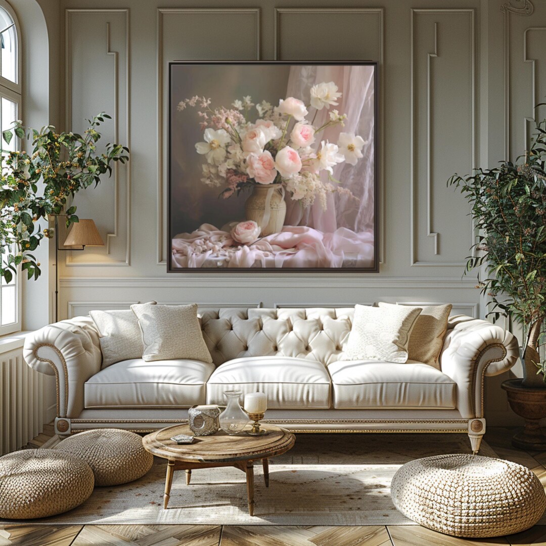 Floral Wall Display Pink Rose Canvas Print Home Decor Wedding Gift ...