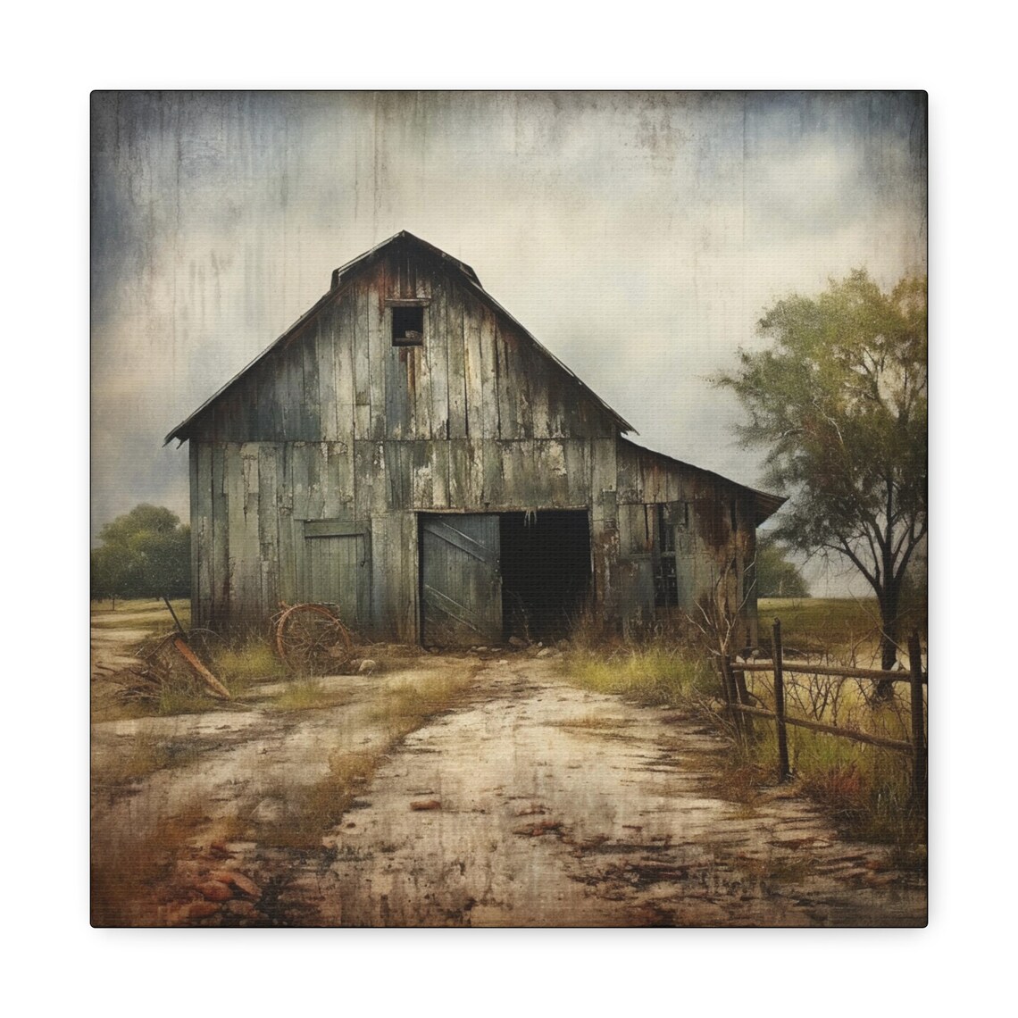 Modern Farmhouse Art Home Cabin Décor Farming Picture Weathered Barn ...