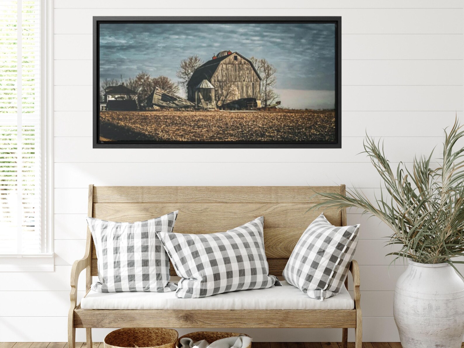 Rustic Barn Print Wall Décor Farm Print Vintage Farming Framed Canvas ...
