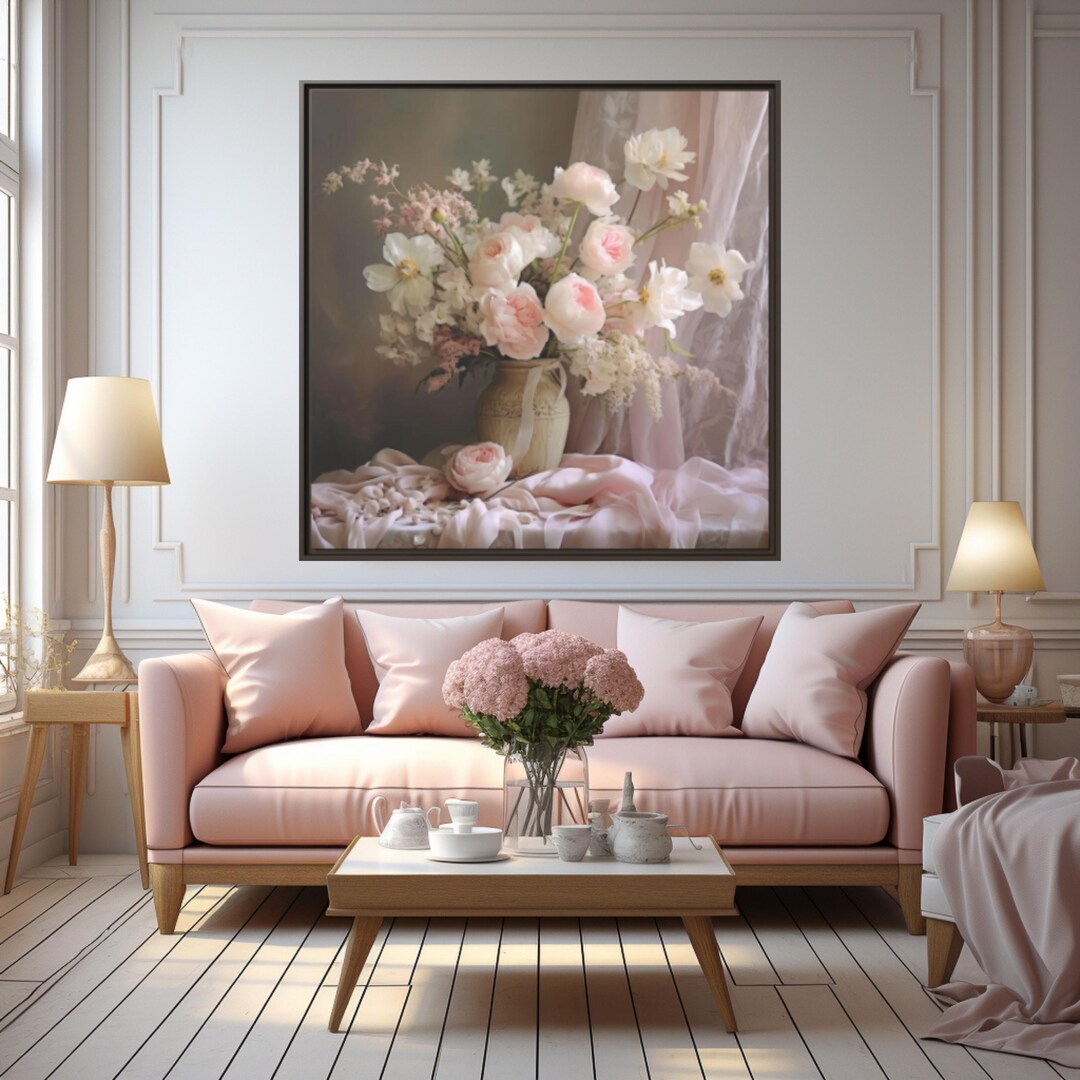 Floral Wall Display Pink Rose Canvas Print Home Decor Wedding Gift ...