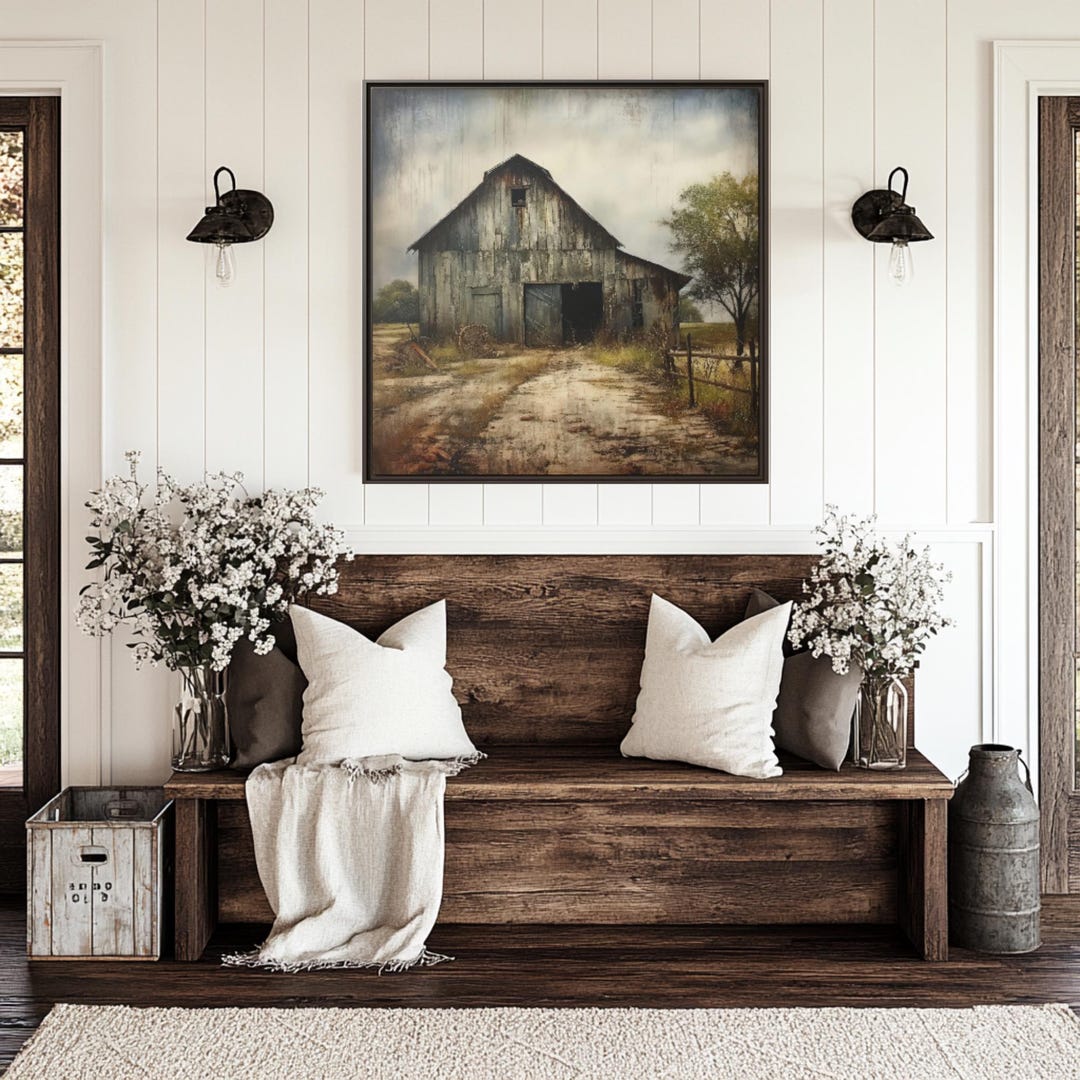 Rustic Barn Canvas Print: Vintage Farmhouse Wall Decor - Etsy