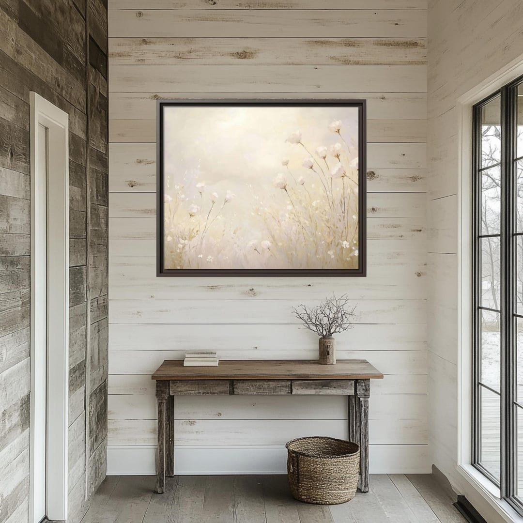 Meadow Flower Field Canvas Print: Rustic Farmhouse Wall Art - Etsy