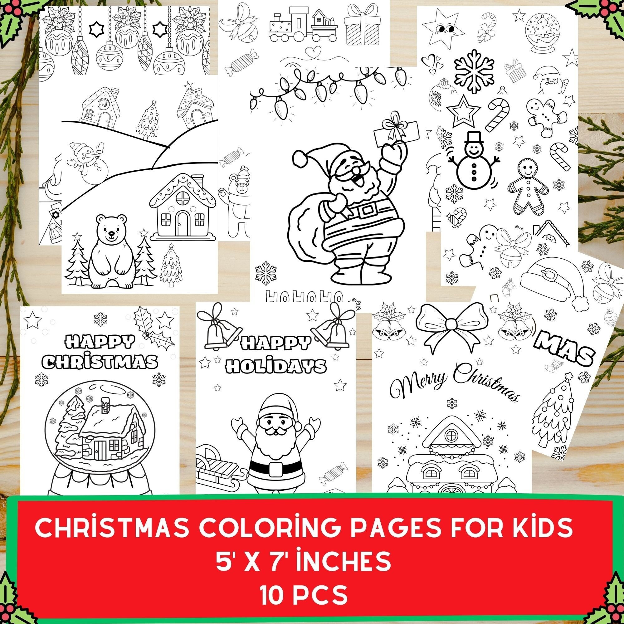 Printable Christmas Coloring Pages for Kids/holiday Coloring/christmas