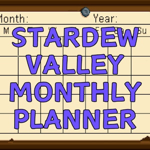 Stardew Valley Monthly planner,Pierre&#39;s Board,Stardew Valley Planner,Monthly planner,planner,printable planner,printable Stardew Valley
