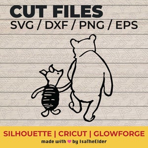 Klassieke Winnie de Poeh SVG, DXF, PNG digitale download. Bestanden voor Paper Crafts, stencil, vinyl en meer knippen met Silhouette, Cricut