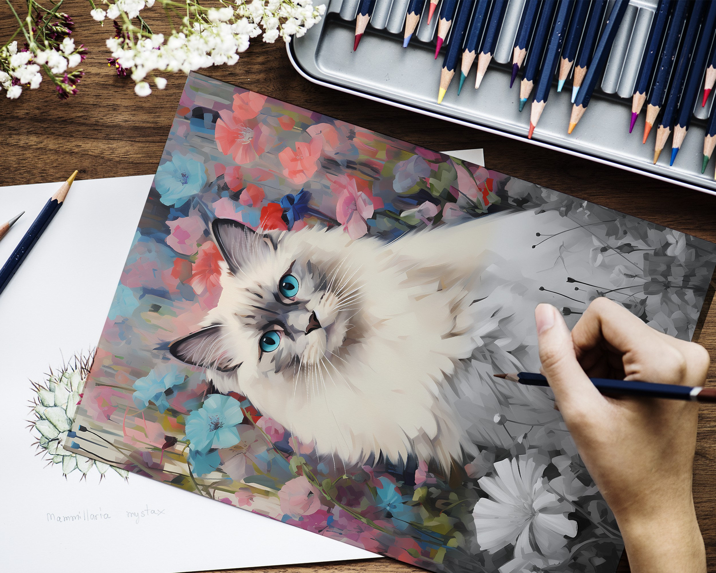 Ragdoll Cat Coloring Book, 12 Premium Ragdoll Cat Cute Themed Pages, A4 ...