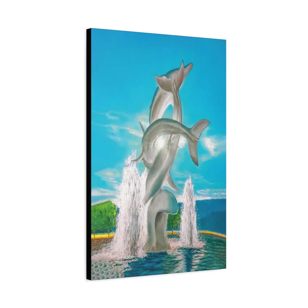 The Dolphins Ecofriendly Canvas Print Original Art Kelowna BC, Canada