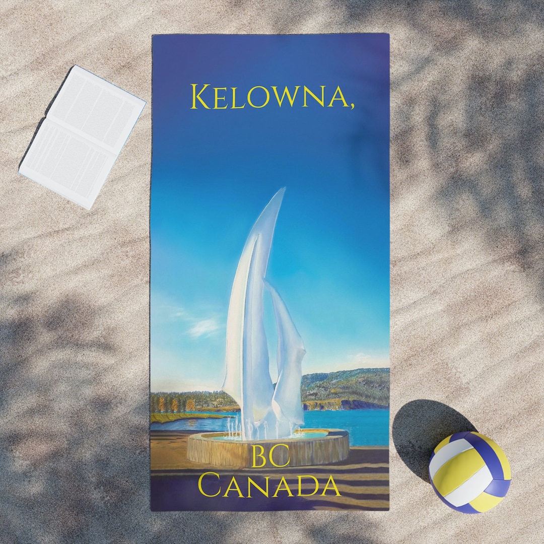 The Sails Kelowna BC Canada Beach Towel Original Art Painting Etsy