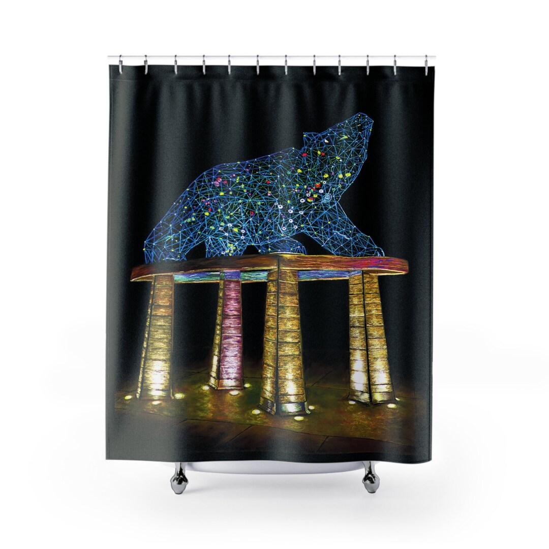 Shower Curtain bear Kelowna LED Statue Etsy