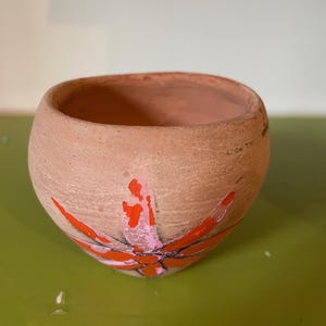 Bol en poterie vintage peint à la main (fait main)