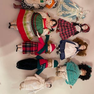 Set of 9 Miniature Dolls