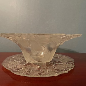 Vintage Crystal Punch Bowl and Tray