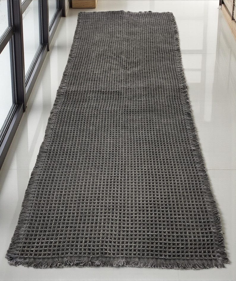 SHIMOH Wafel Badmat, Superabsorberende Antislip Badmat voor Badkamervloer, Machinewasbare Badkamermat met Kwastjes, Rubberen Achterkant afbeelding 13