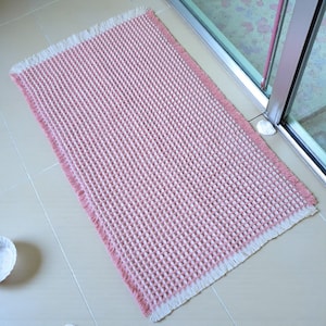 SHIMOH Wafel Badmat, Superabsorberende Antislip Badmat voor Badkamervloer, Machinewasbare Badkamermat met Kwastjes, Rubberen Achterkant afbeelding 14