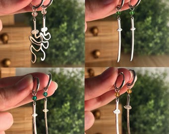 Demon Slayer Inspired Earrings: Tanjiro Nezuko Mitsuri Giyu Rengoku Anime Jewelry Fashion Infinity Castle