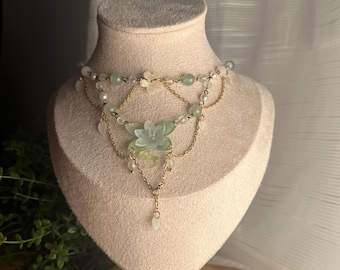 Tiana Inspired Necklace: Stainless Steel, Handmade, Princess, Floral, lily, elegant Disney Inspired Jewelry