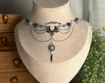 Scaramouche Inspired Necklace: Genshin Impact Hydro Jewelry, Handmade, Stainless Steel