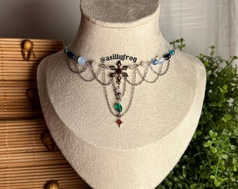 Kaeya Inspired Necklace: Genshin Impact Cryo Jewelry, Handmade, Stainless Steel
