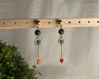 Merida inspired Earrings: Stainless Steel, Handmade, disney princess, walt disney