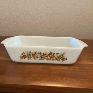 Anchor Hocking Fire King Vegetable Harvest Loaf Pan 1Q