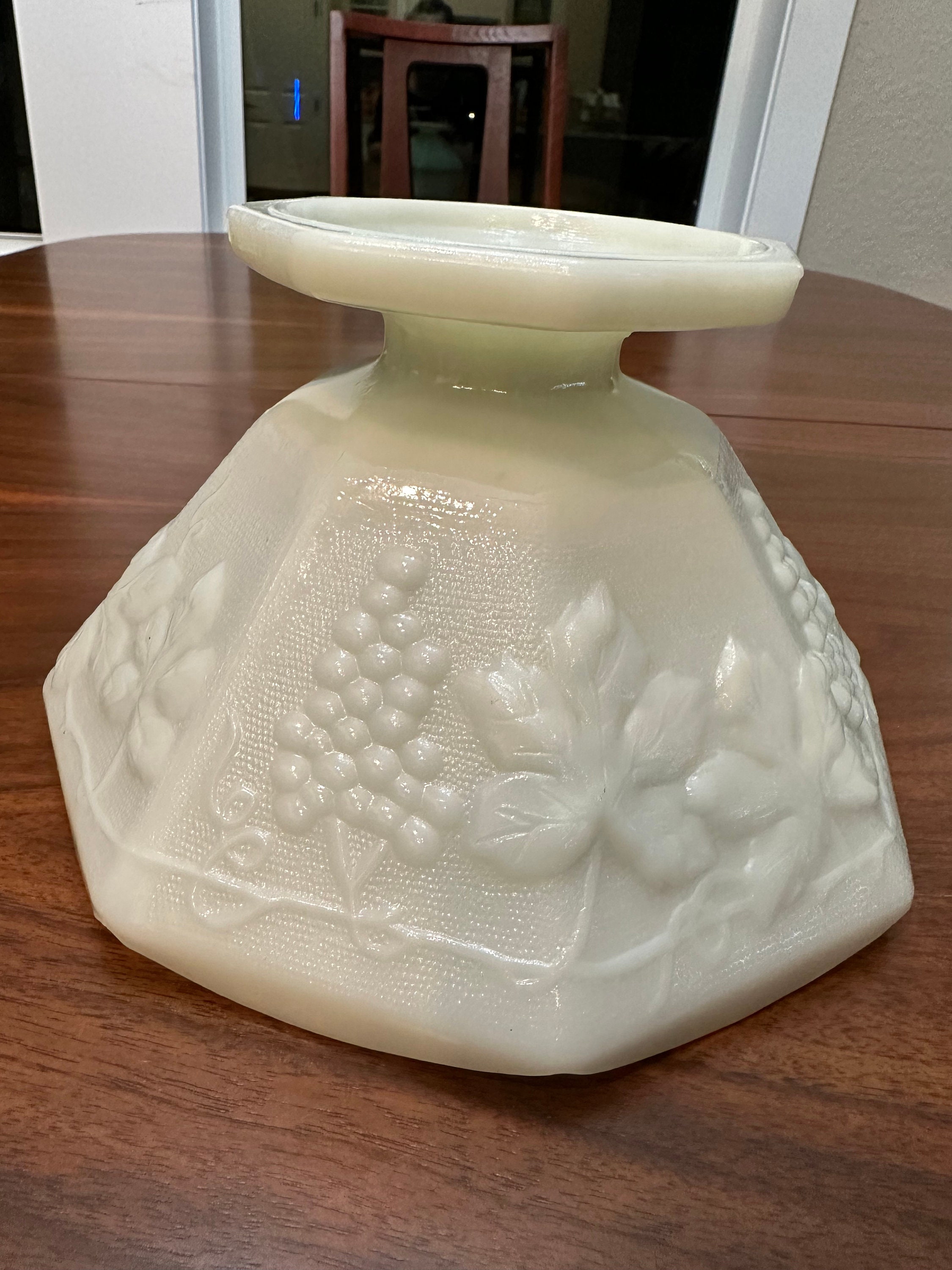 Anchor Hocking Milk Glass Fruit Compote Bowl Etsy