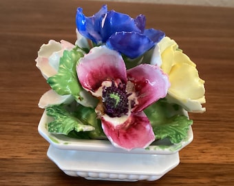 Staffs Crown English Fine Bone China Flower Bouquet in Vase - Etsy