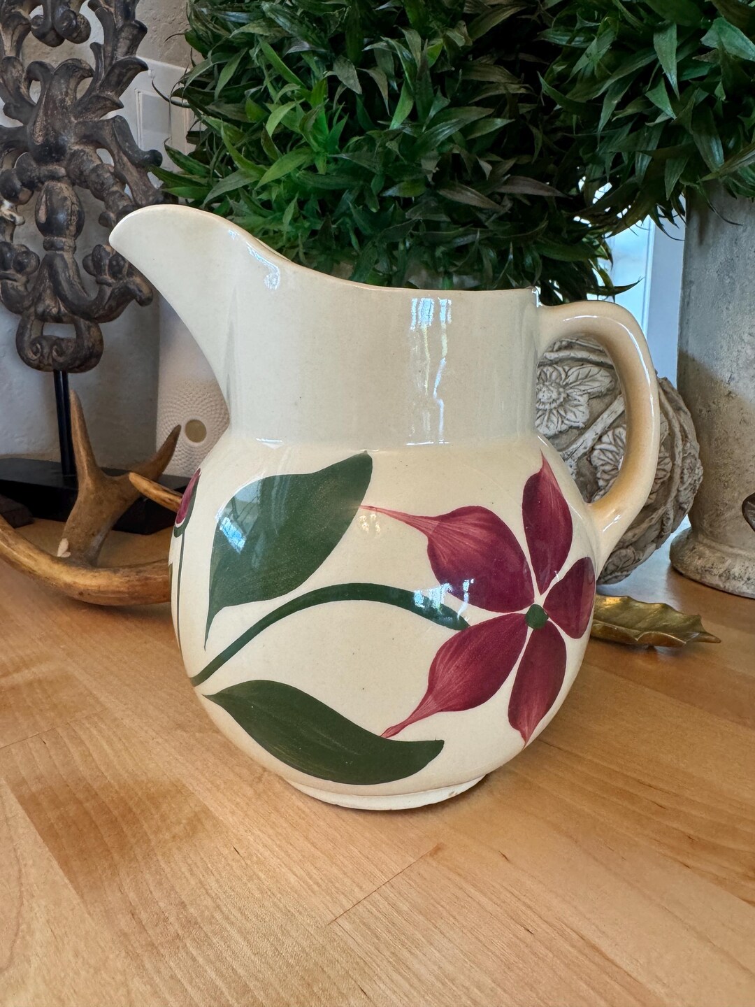 Watts Pottery Starflower #16 Medium Pitcher - Etsy
