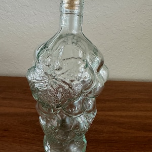 American Pressed Glass Grape Carafe w/cork 11”