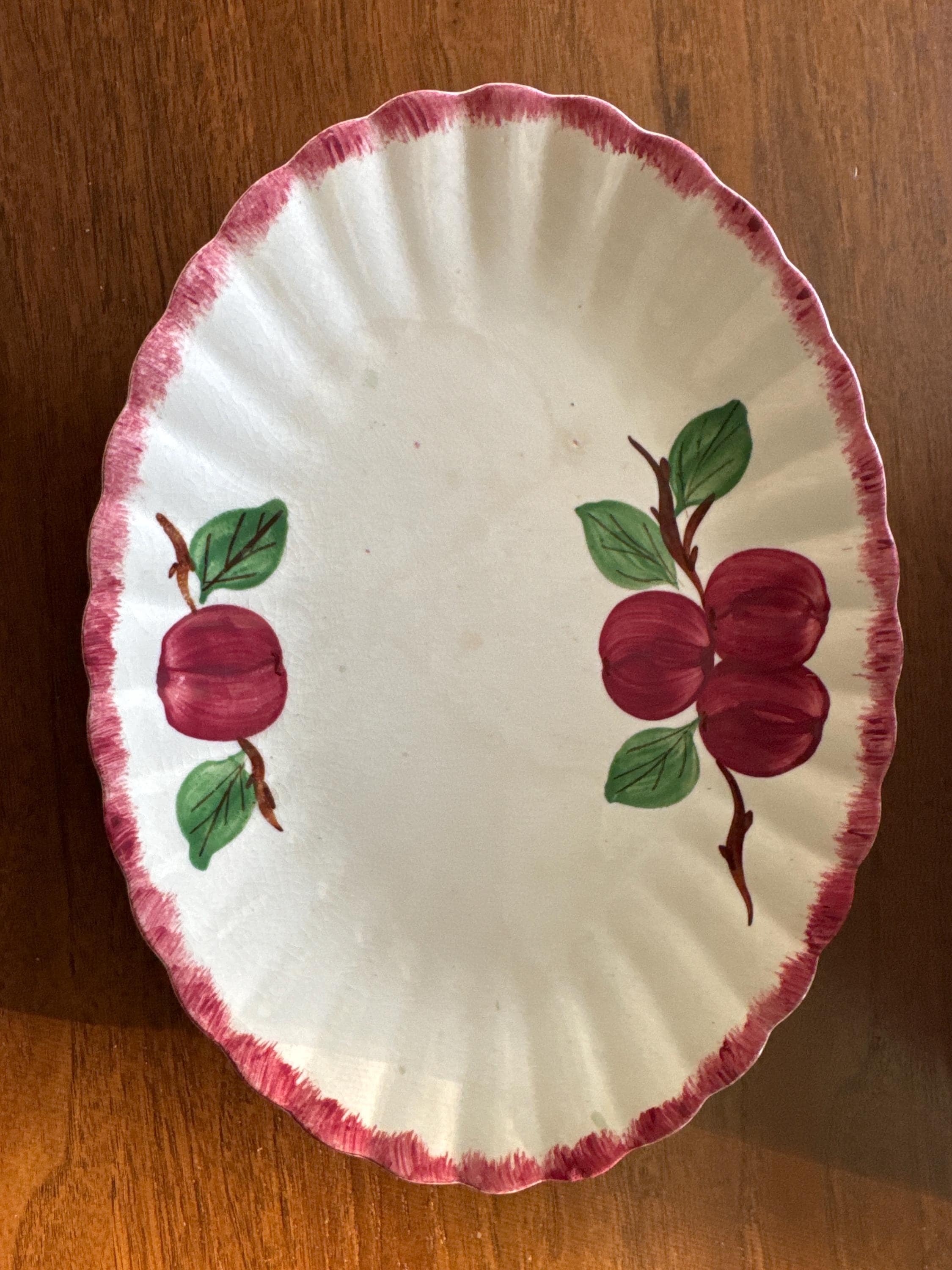 Blue Ridge Hand Painted Underglaze Crab Apples Oval Serving