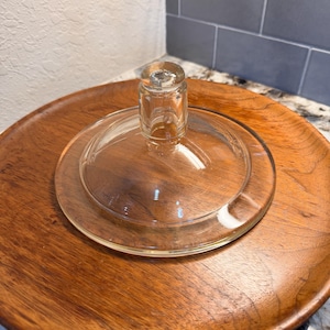 Pyrex vintage clear tempered glass lid with cylindrical knob