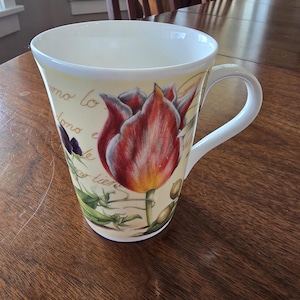 Crown Trent China Limited English Fine Bone China Floral Pear Coffee or Tea Mug