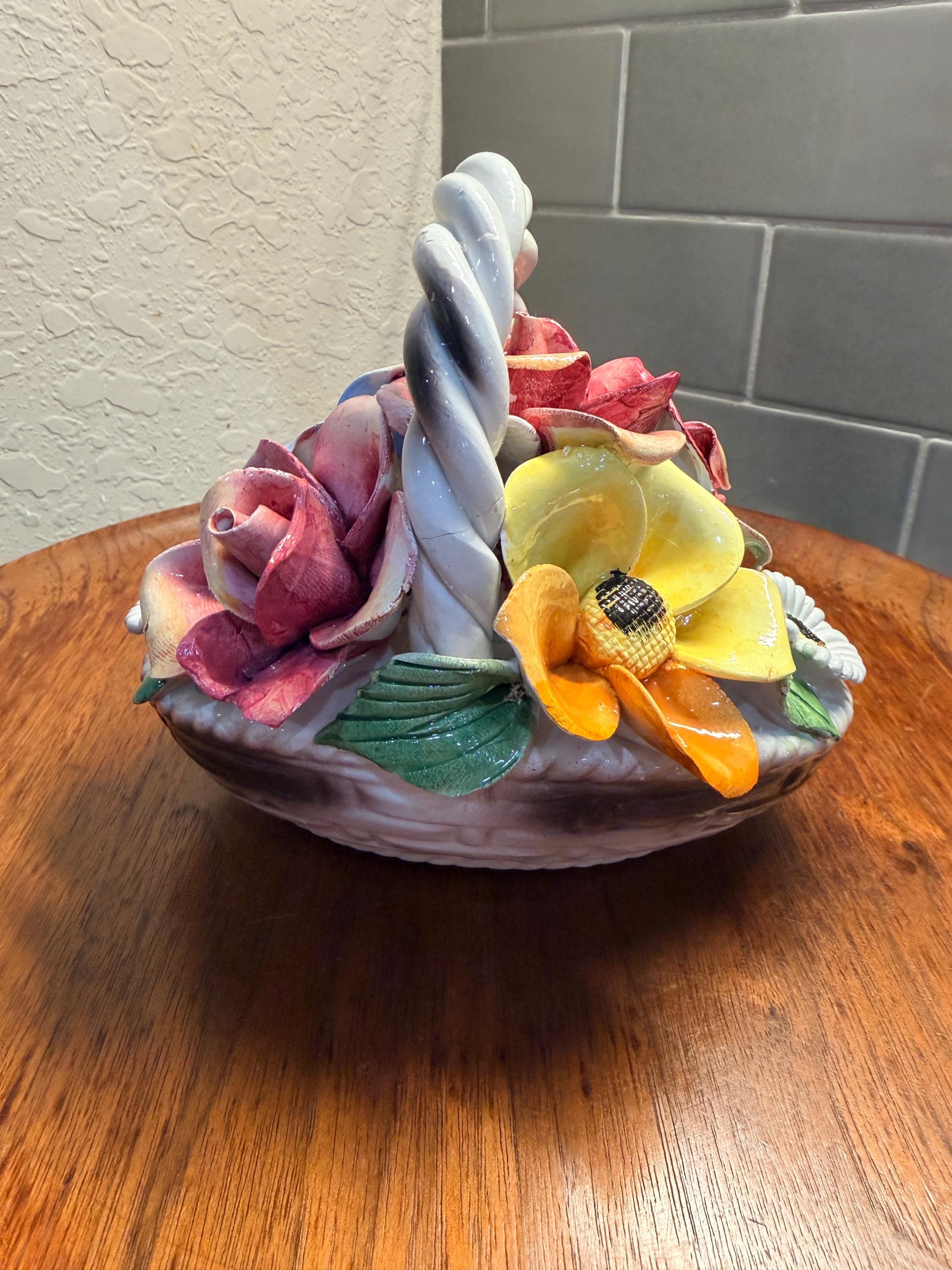 Ceramic Rose Basket - Etsy