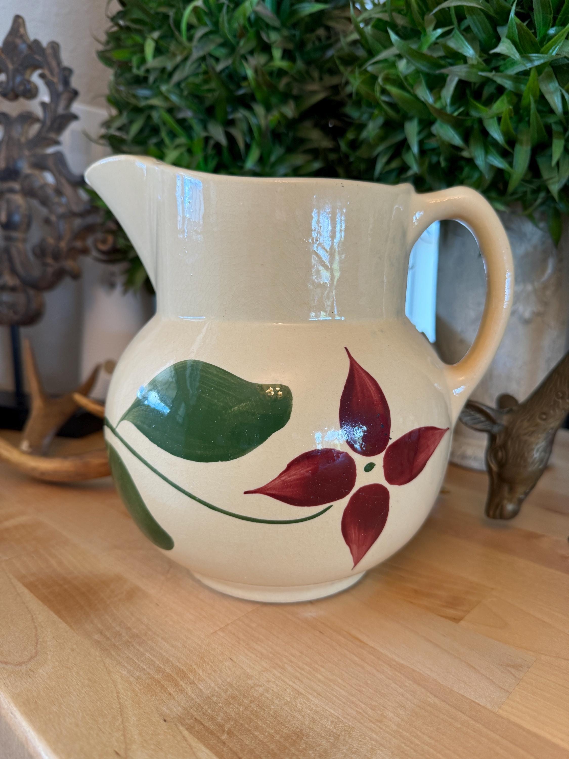 Watts Pottery Starflower #17 Large Pitcher - Etsy