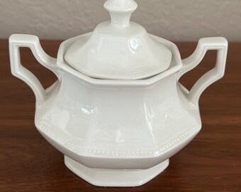 Johnson Brothers Heritage White Sugar Bowl & Lid