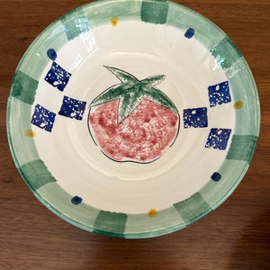 Hausenware by Mary Jane Mitchell 8” Hand Painted Bowl w/Tomato