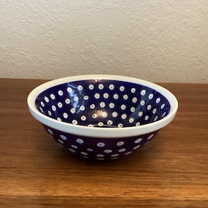 Boleslawiec Blue Peacock Hand Made in Poland Bowl 7”