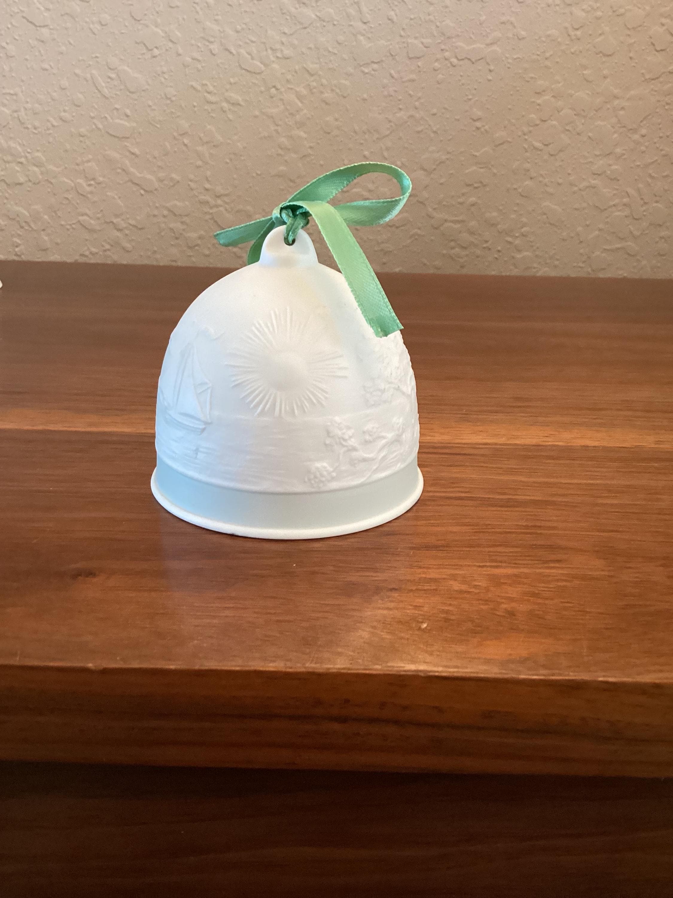 Lladro Summer Bell / Ornament of Child on the Beach With Sailboats