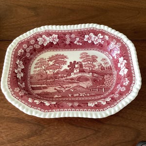 Copeland Spode Pink Tower design Oval platter