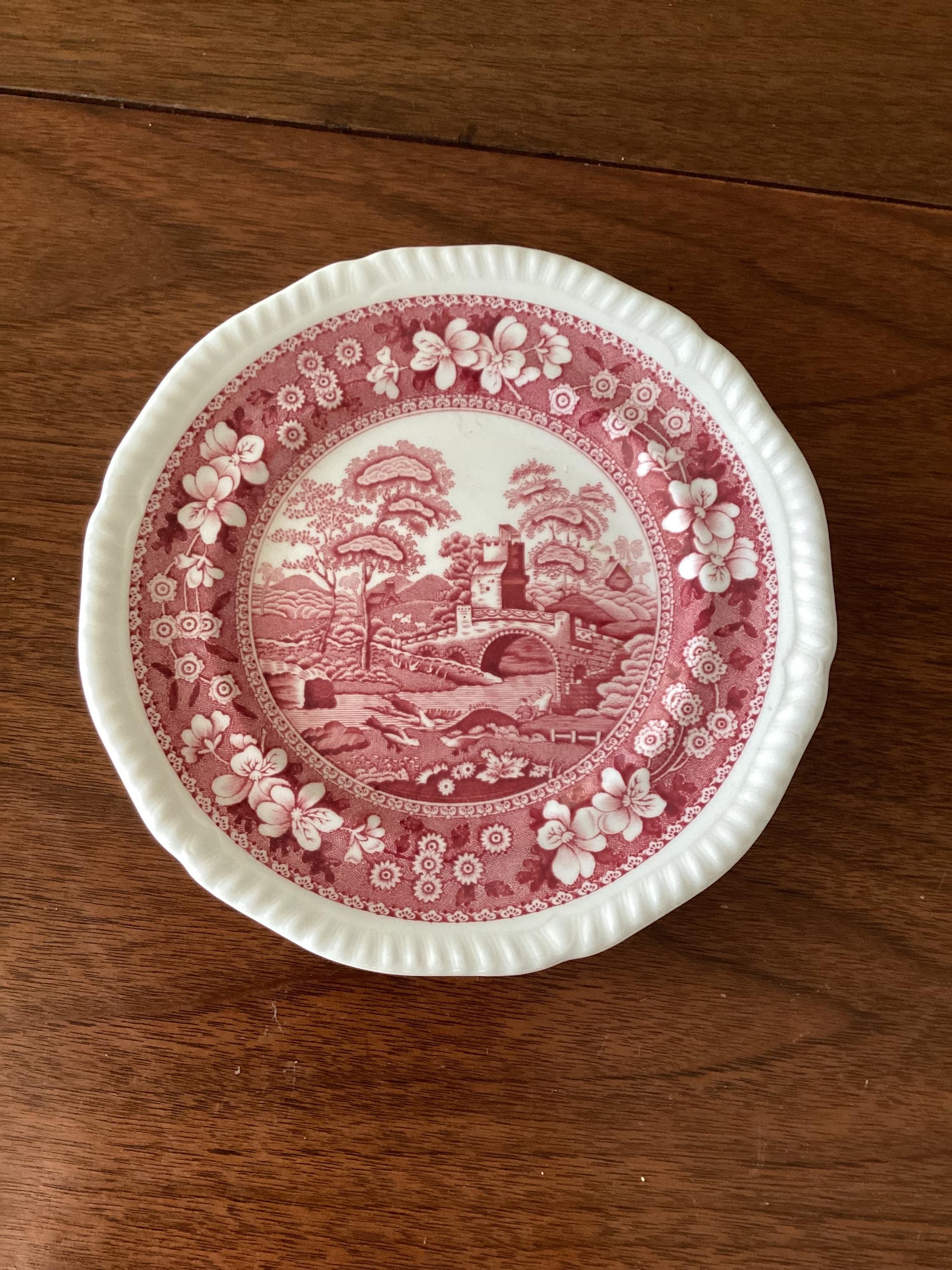 Pink Spode Tower - England | and Set Soup Saucer Etsy Cup Copeland