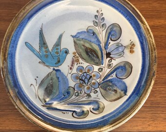 El Palomar Blue Bird Dinner Plate from Tonala, Mexico by Ken Edwards